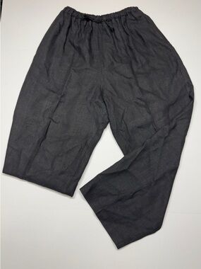 Central Falls Black Elastic Waist Linen Blend Pants Size XL